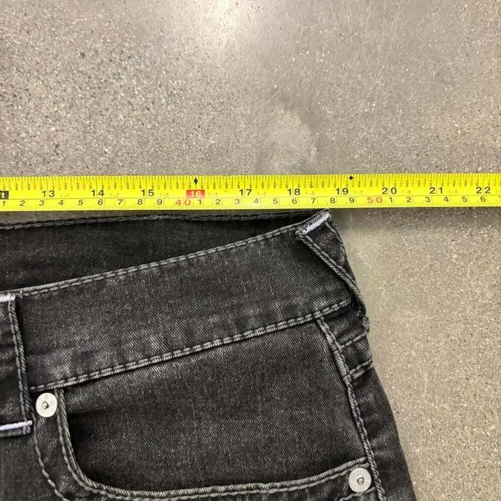 True Religion Rocco Relaxed Skinny Jeans Washed Coal Grey W36